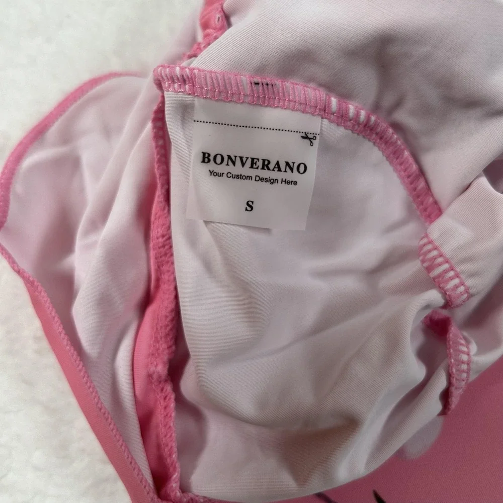 Bonverano UV Sun Suit Baby Girls 6-9M Pink Flamingo Palm Rashguard One Piece Hat - Picture 12 of 16